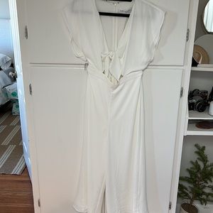 Fame & Partners Flutter Sleeve Jumpsuit in White